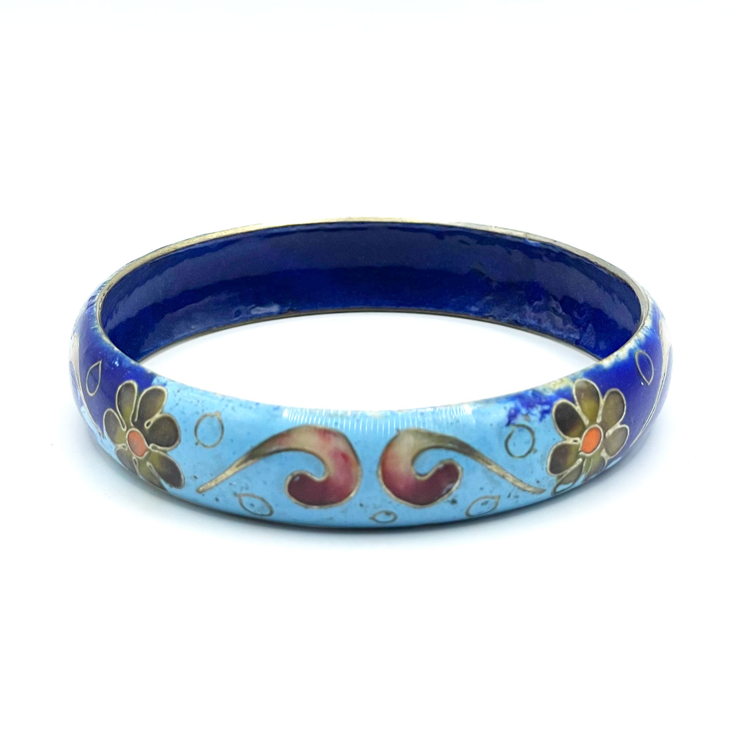 Enameled cloisonne bangle bracelet