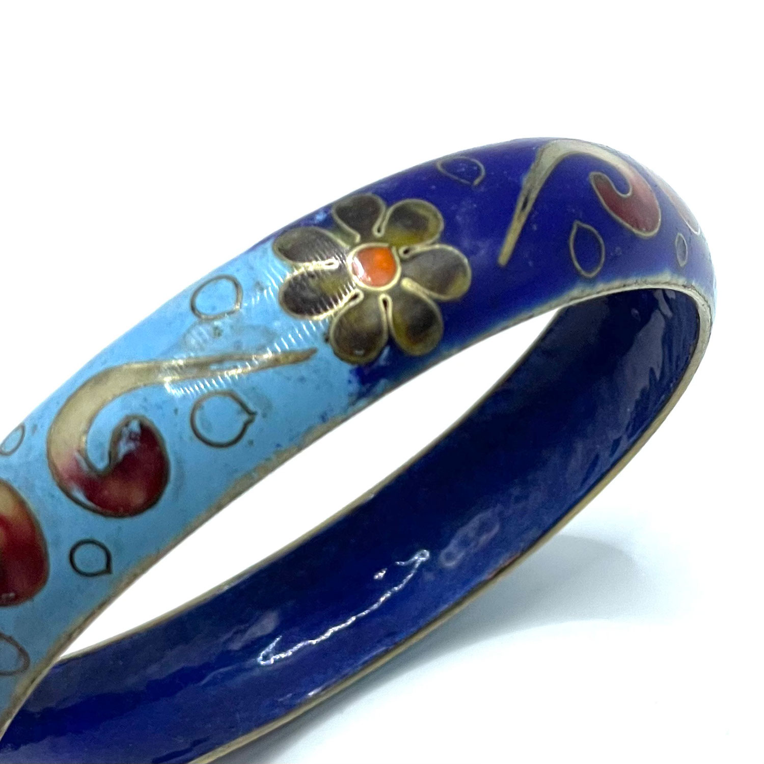 Enameled cloisonne bangle bracelet
