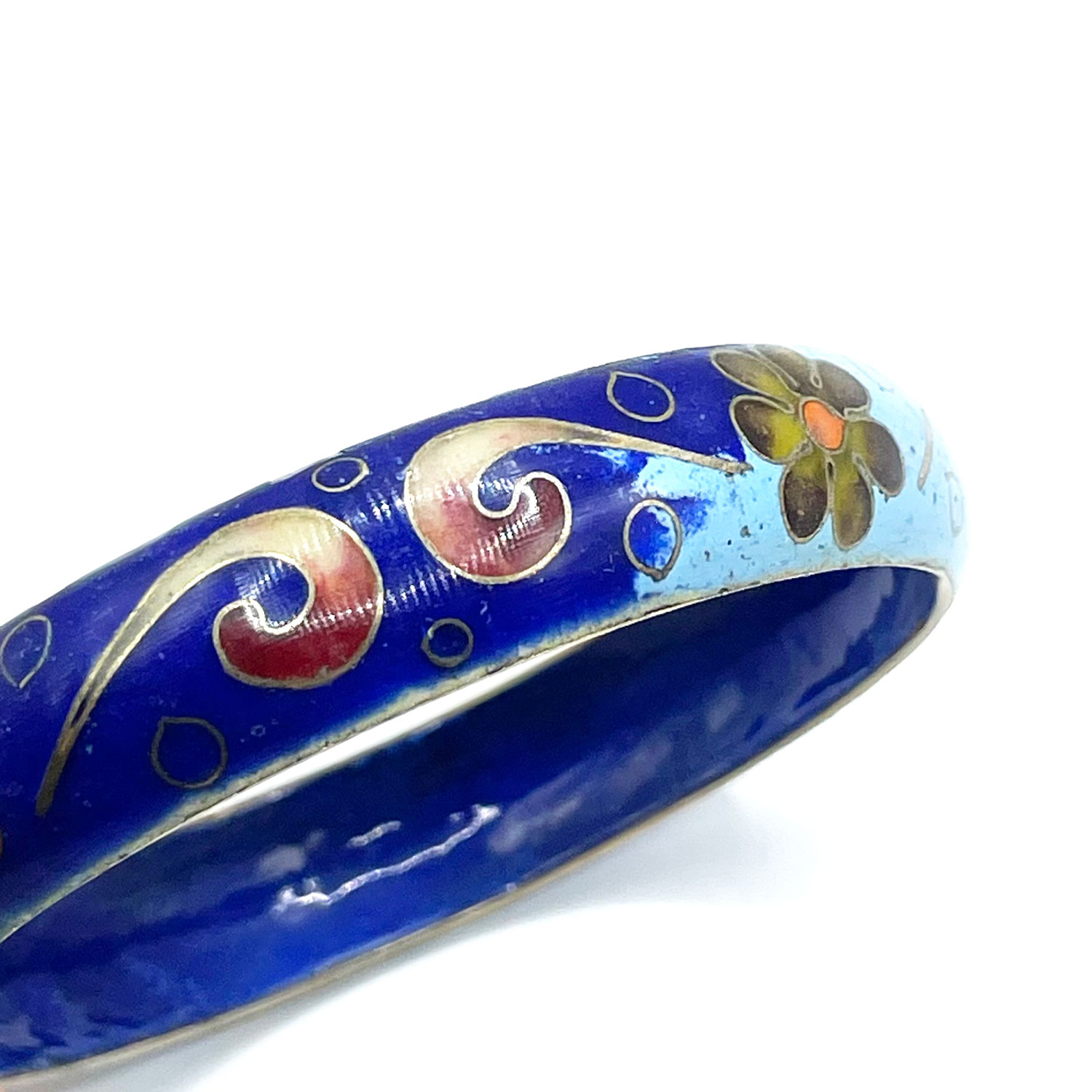 Enameled cloisonne bangle bracelet