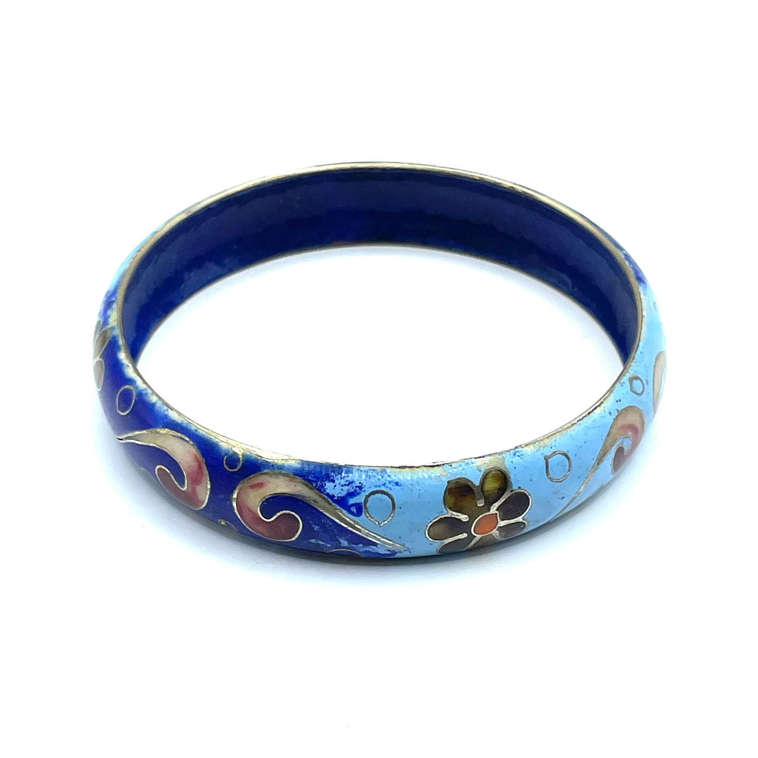 Enameled cloisonne bangle bracelet