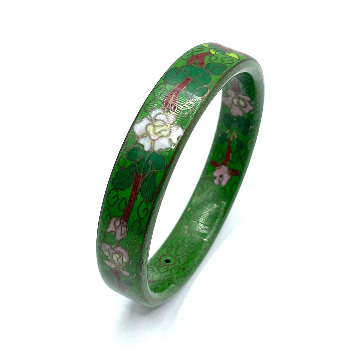 Enameled cloisonne bangle bracelet