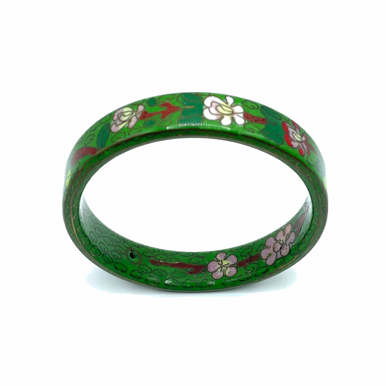 Enameled cloisonne bangle bracelet