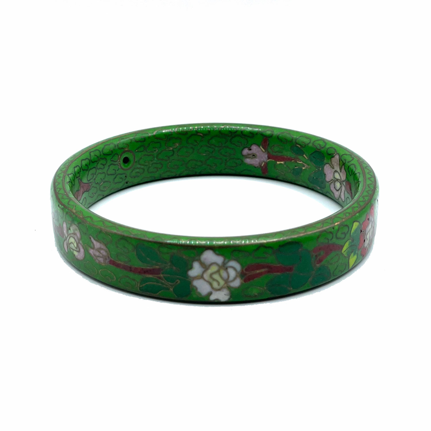 Enameled cloisonne bangle bracelet