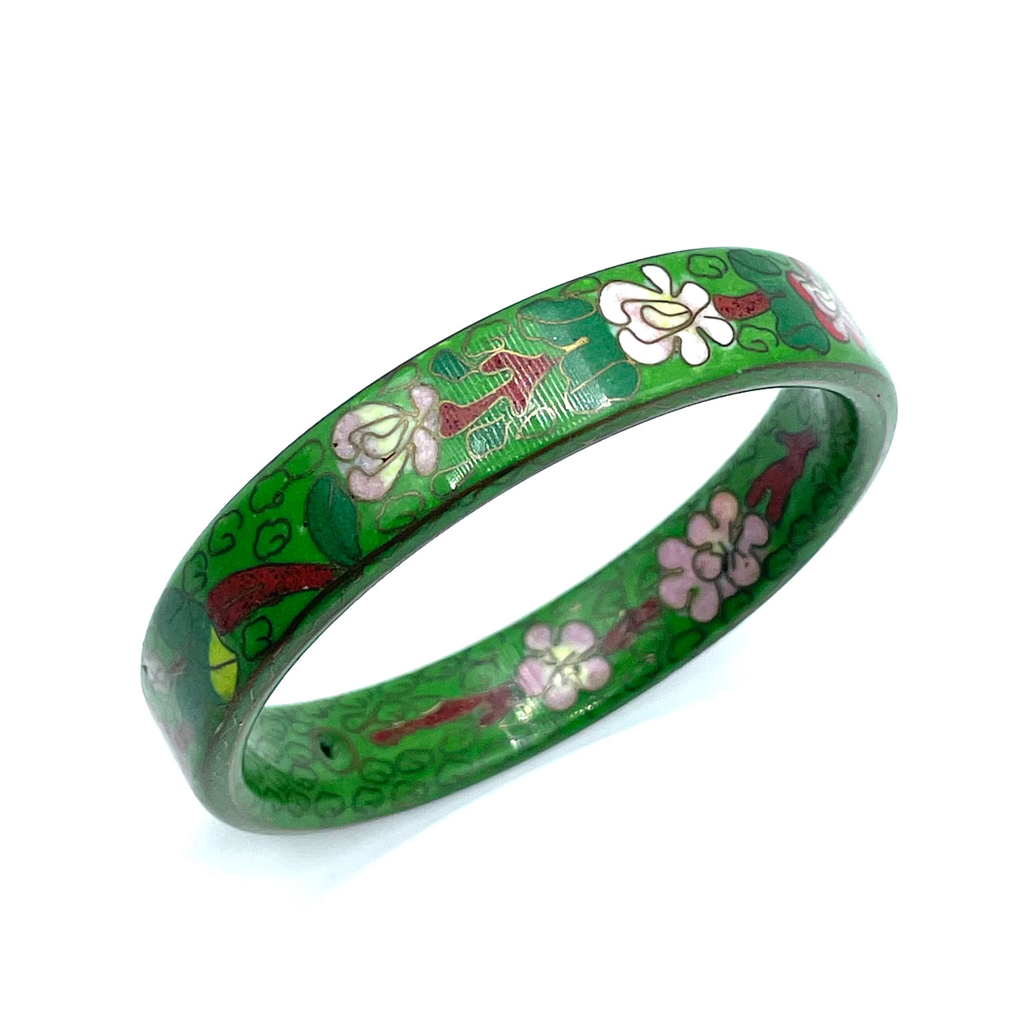 Enameled cloisonne bangle bracelet