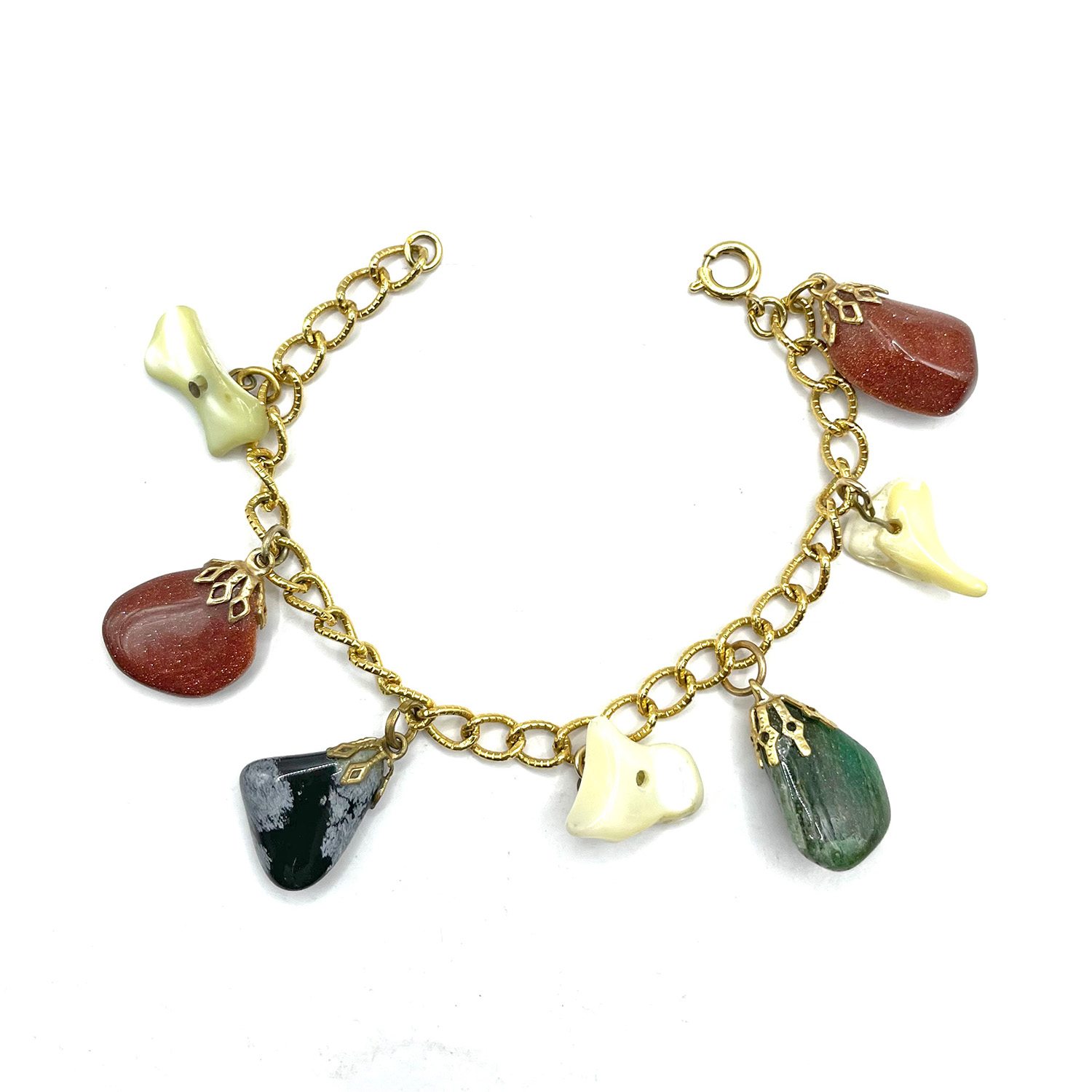 Natural stone charm bracelet