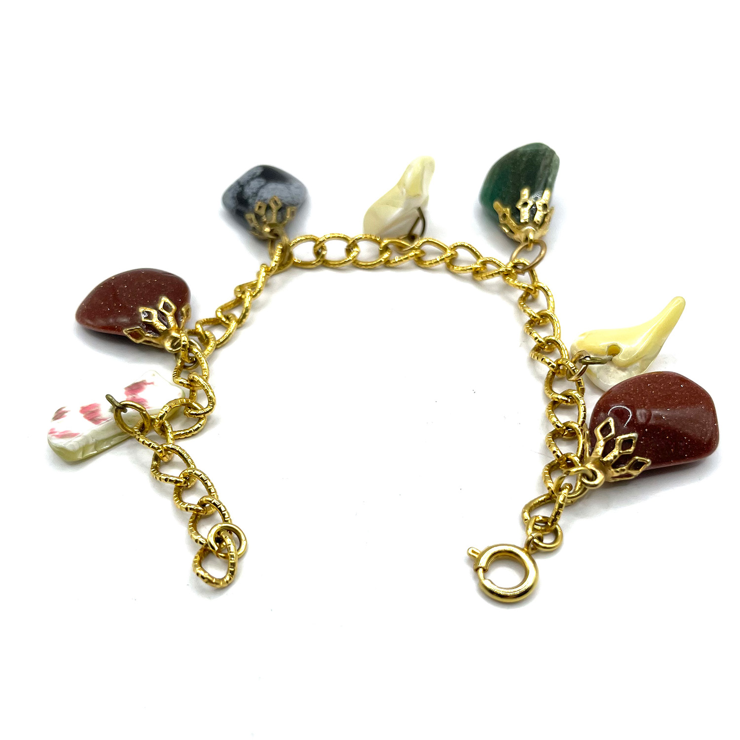 Natural stone charm bracelet