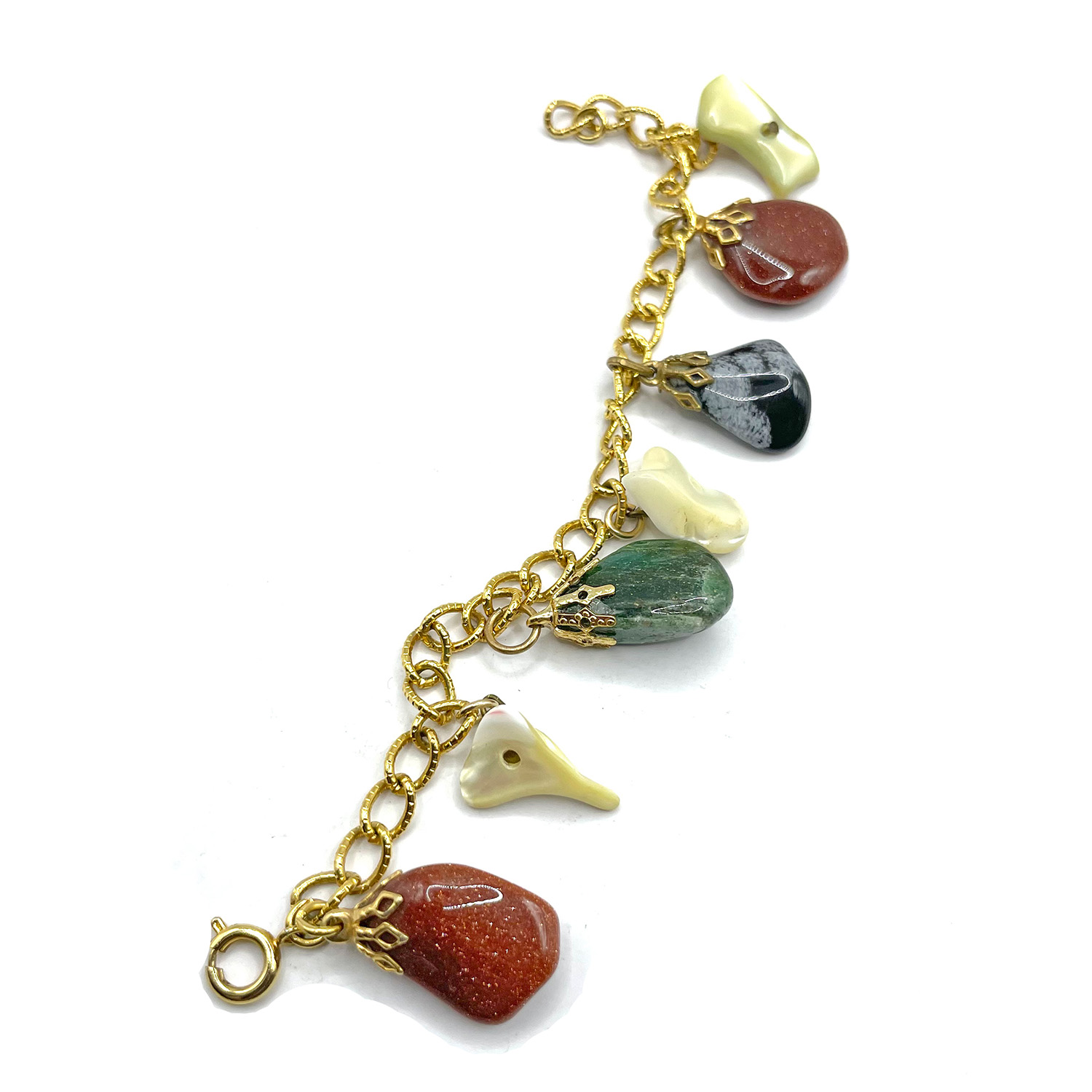 Natural stone charm bracelet