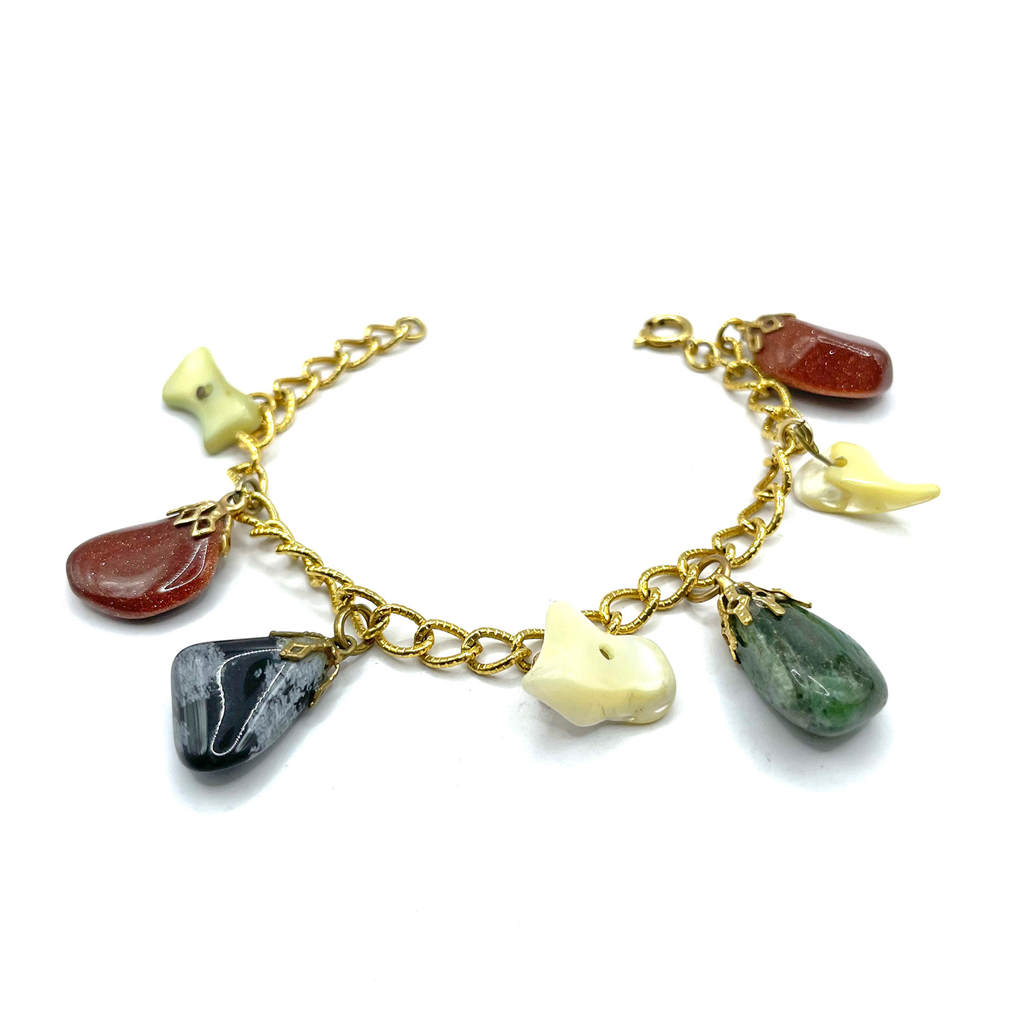 Natural stone charm bracelet