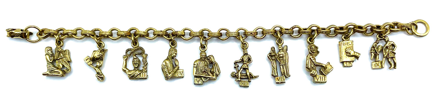 Coro 10 Commandments Charm Bracelet