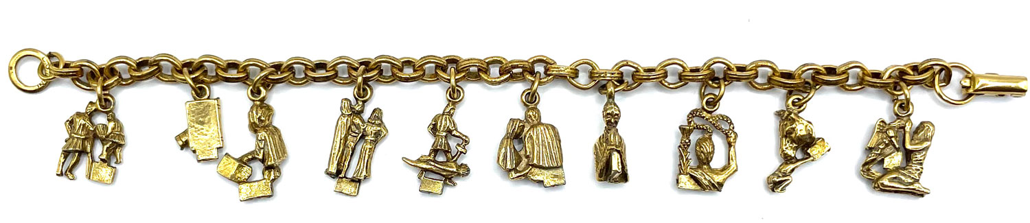 Coro 10 Commandments Charm Bracelet