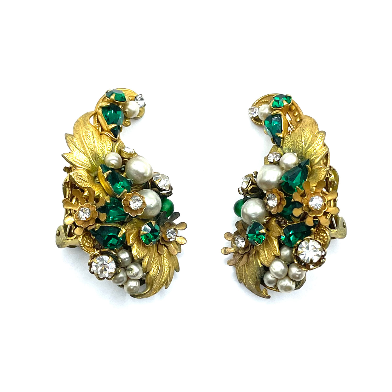 1950s DeMario beaded rhinestone bracelet