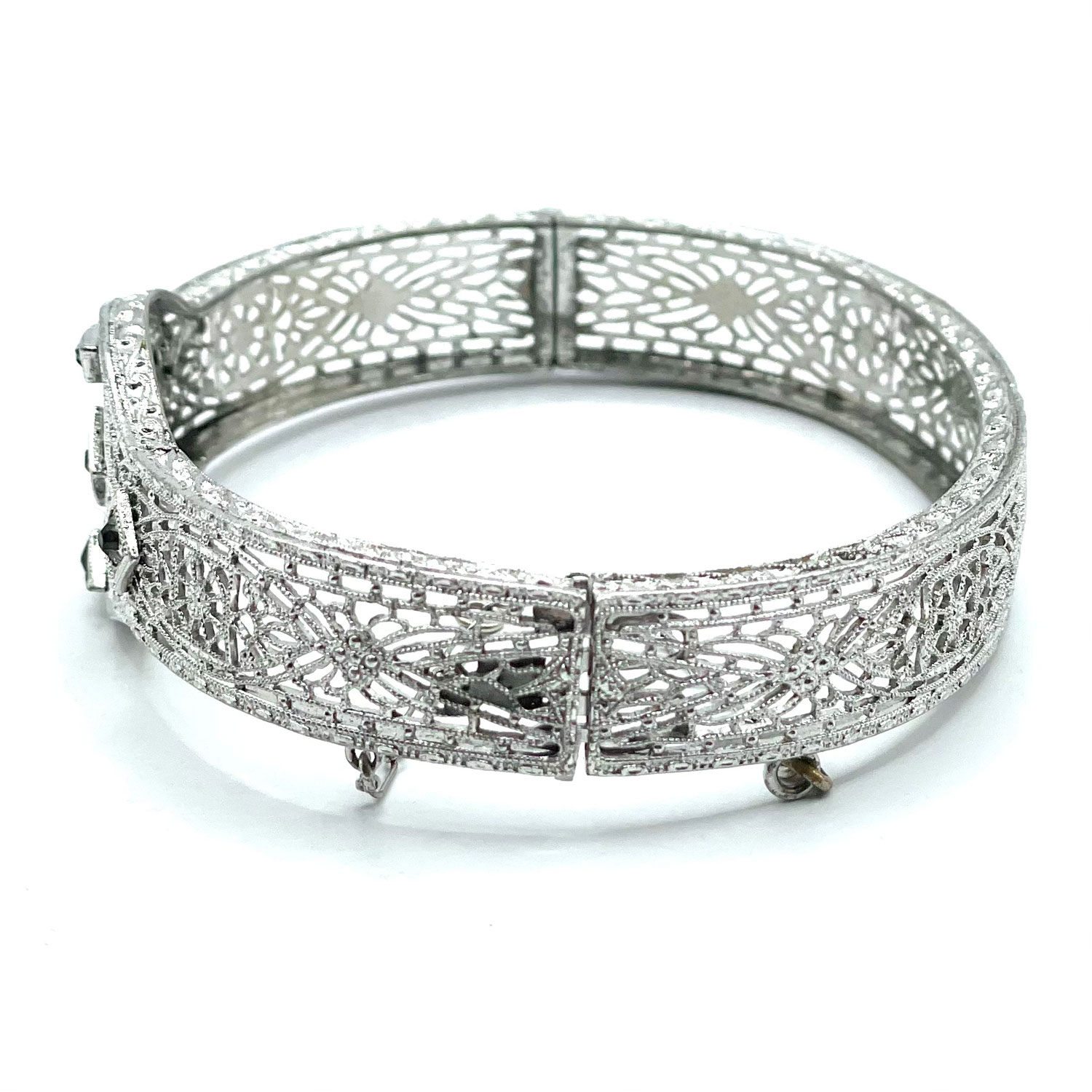 1920s Art Deco filigree bangle bracelet