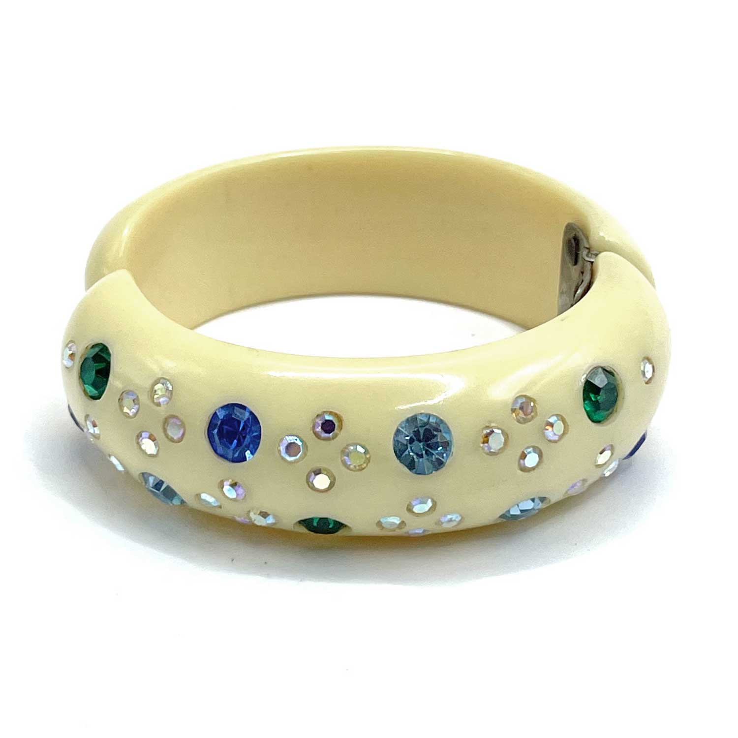 1950s rhinestone clamper bracelet