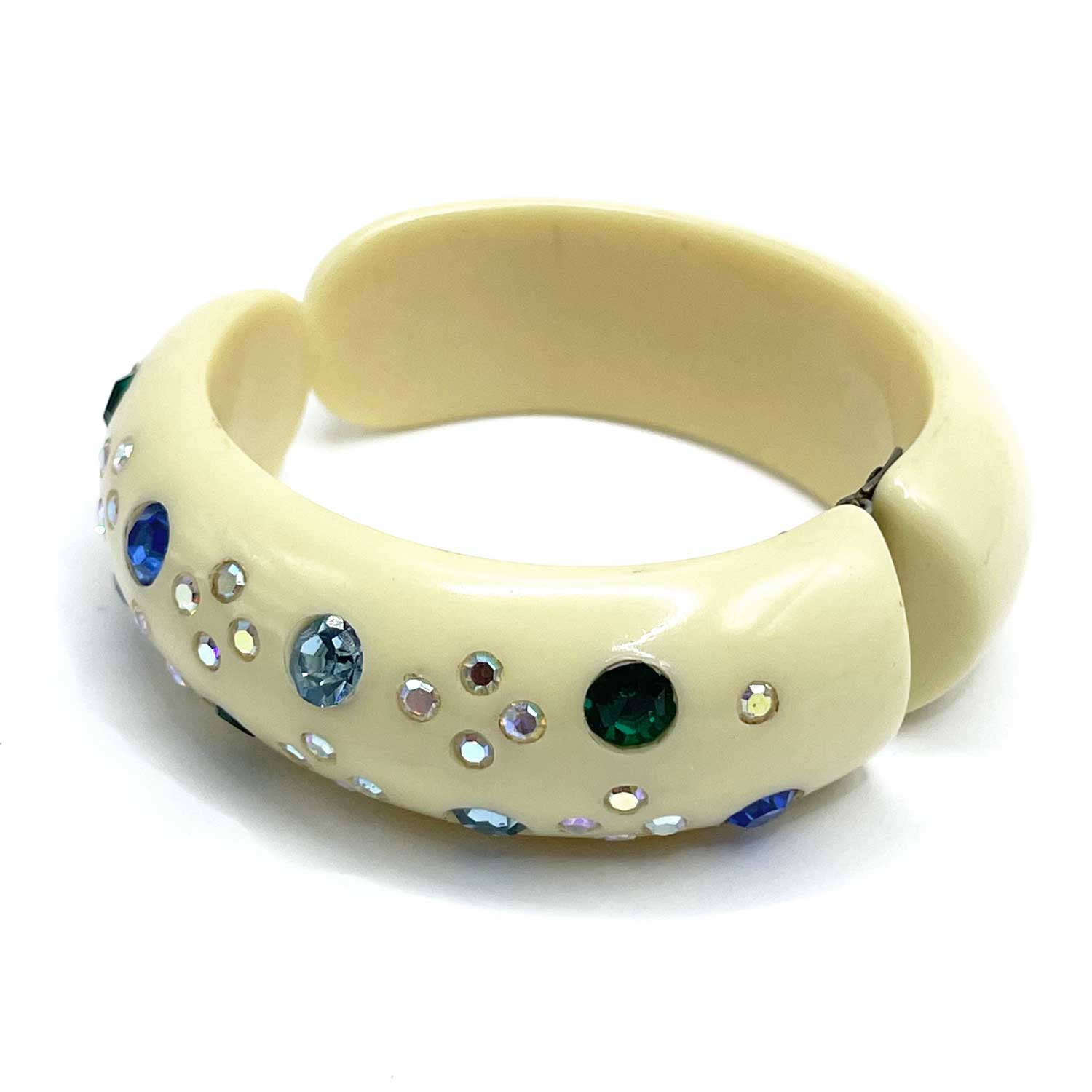 1950s rhinestone clamper bracelet