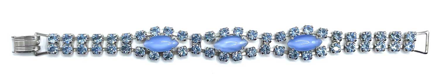 1950s blue rhinestone bracelet