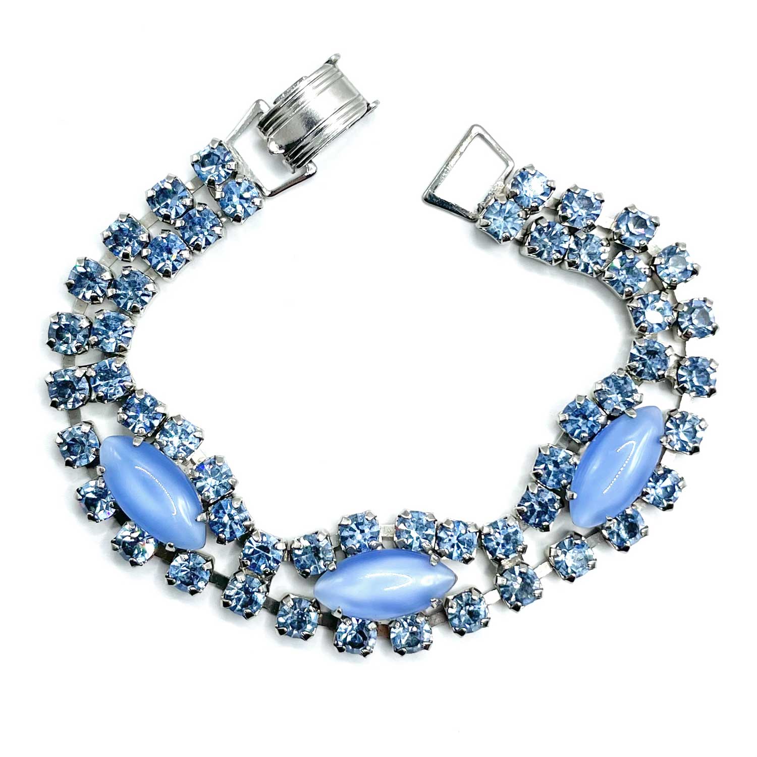 1950s blue rhinestone bracelet