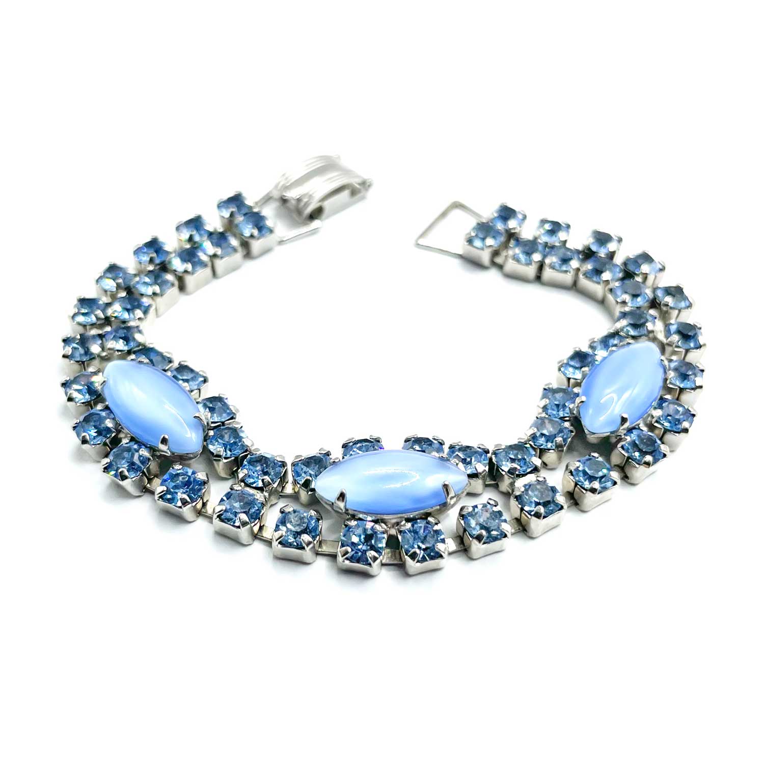 1950s blue rhinestone bracelet