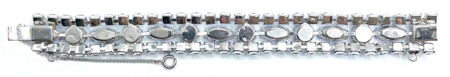 1950s Regency blue rhinestone bracelet