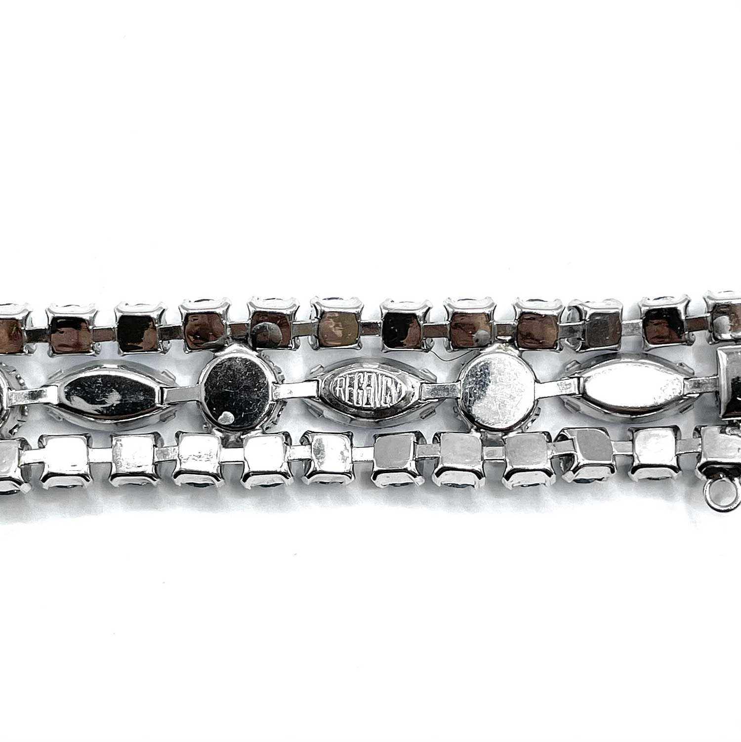 1950s Regency blue rhinestone bracelet