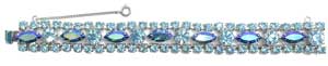 1950s Regency blue rhinestone bracelet