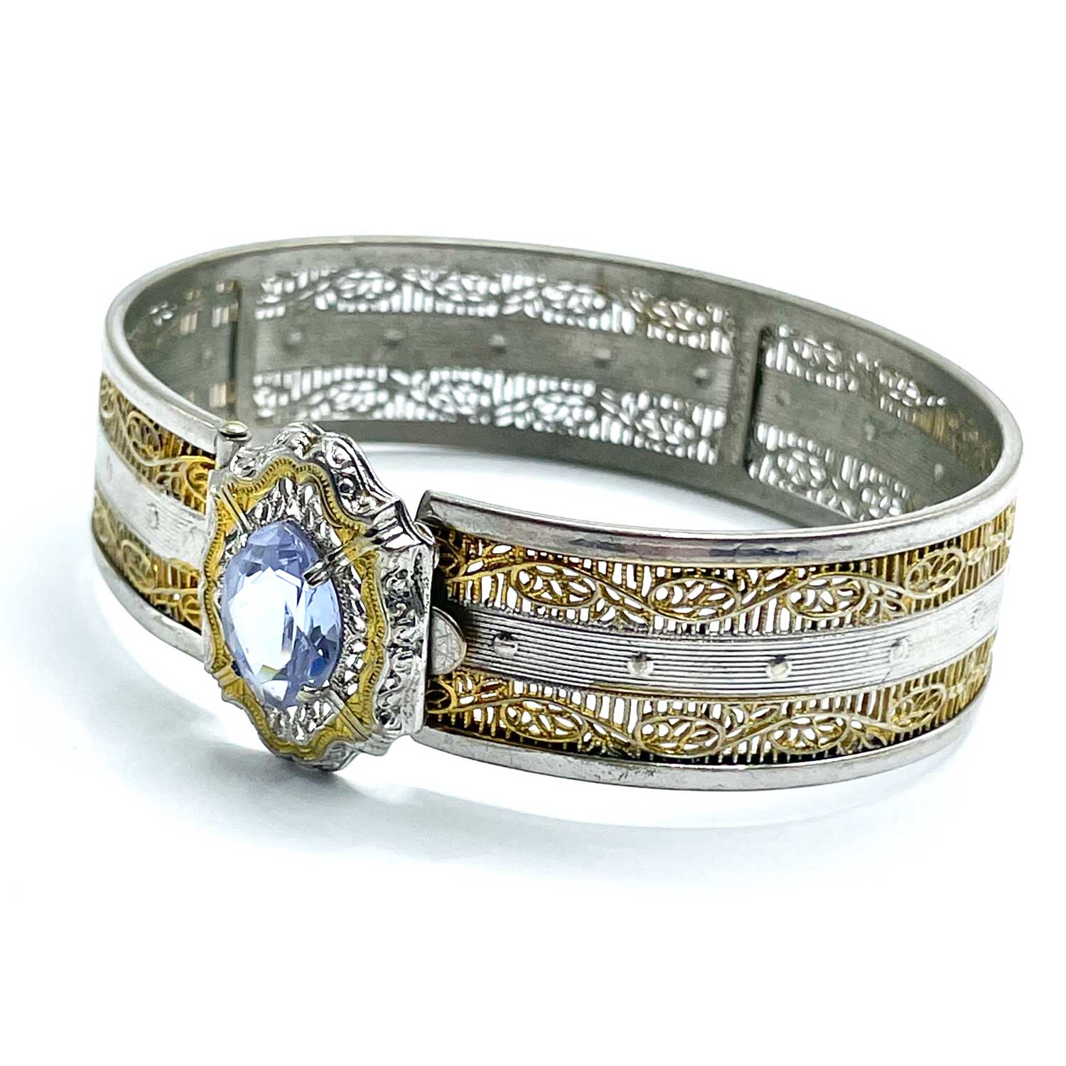 1930s JJ White Art Deco filigree bangle bracelet