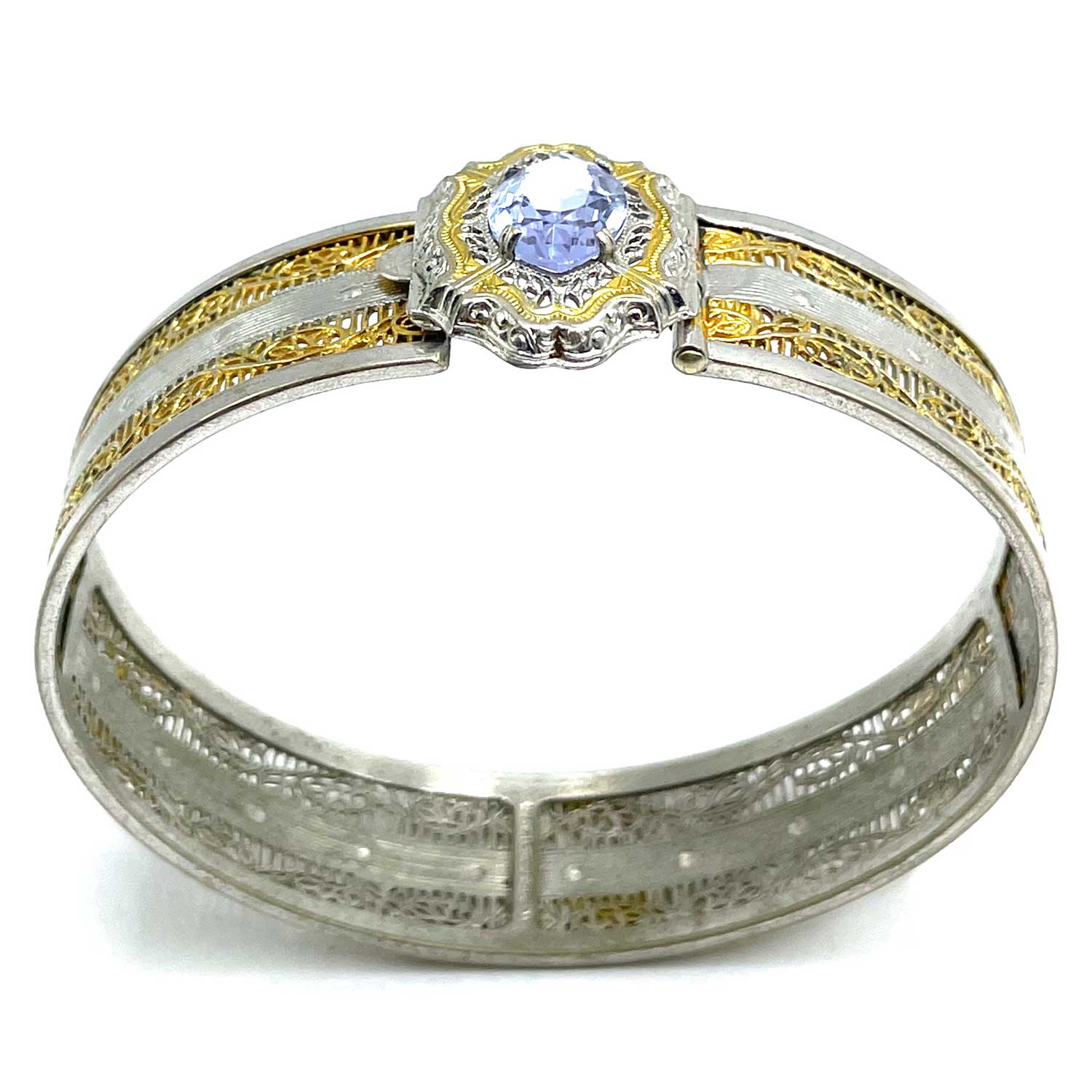 1930s JJ White Art Deco filigree bangle bracelet