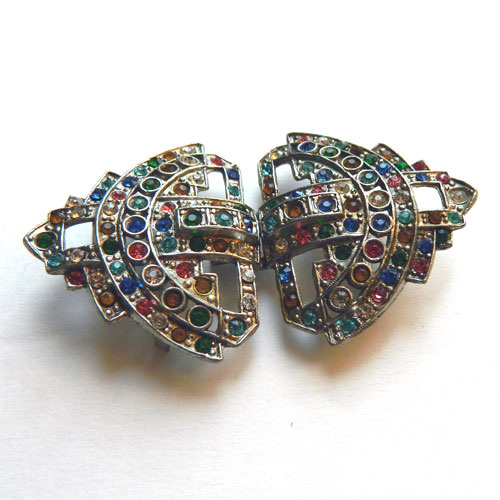 1930's rhinestone belt buckle
