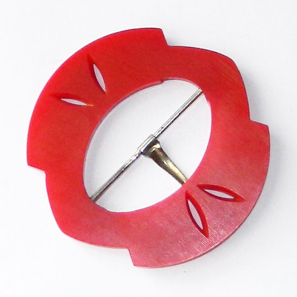 1930's red bakelite belt buckle