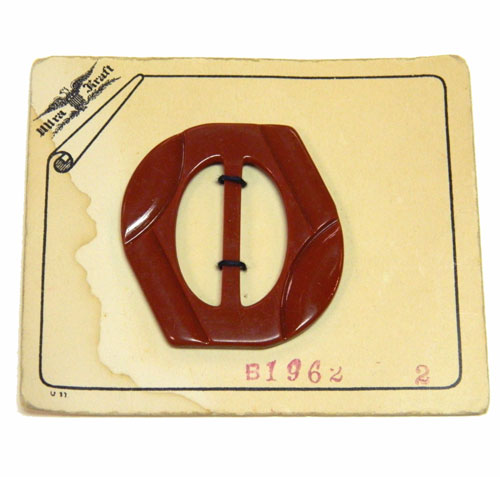 1930's brick red slide belt buckle