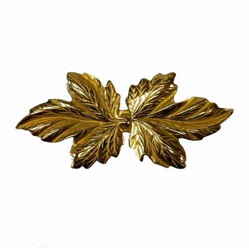 Vintage brass leaf belt buckle