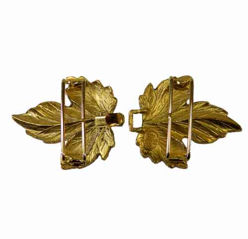 Vintage brass leaf belt buckle