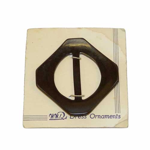 1930's brown bakelite slide belt buckle