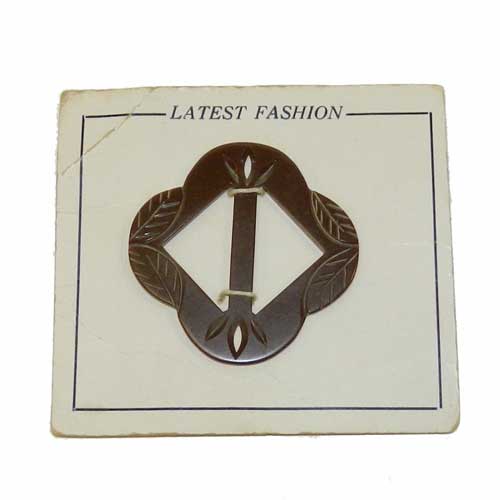 1930's brown bakelite slide belt buckle