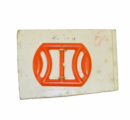Bright orange 1930's art deco belt buckle