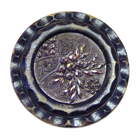 Antique cut steel button