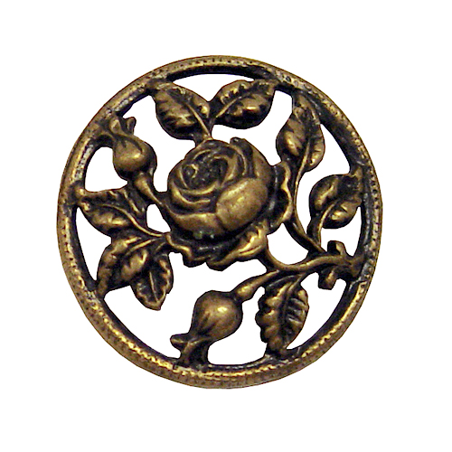 Vintage brass rose button