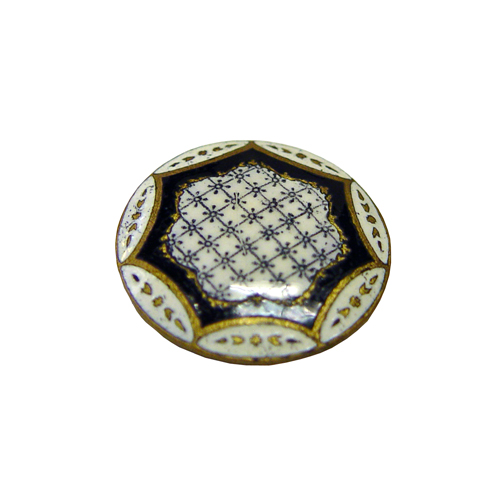 Beautifully enameled antique brass button