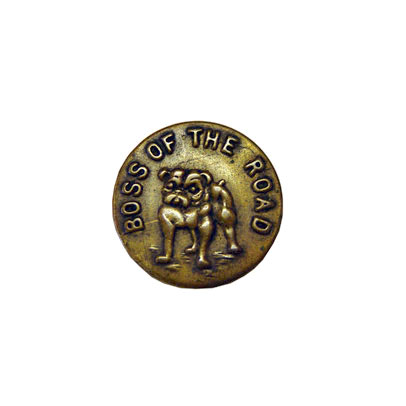 Antique bulldog button