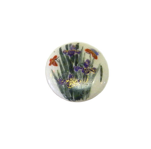 Antique hand painted porcelain button 