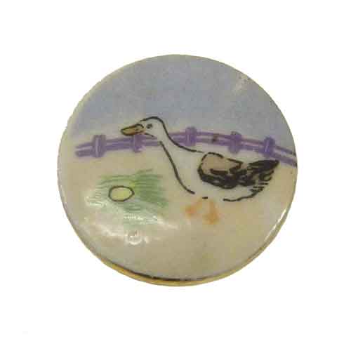 antique hand painted ceramic button