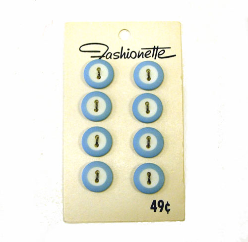 1950's blue and white Fashionette shirt buttons