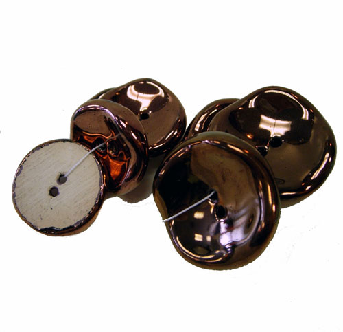Set of copper glazed ceramic buttons