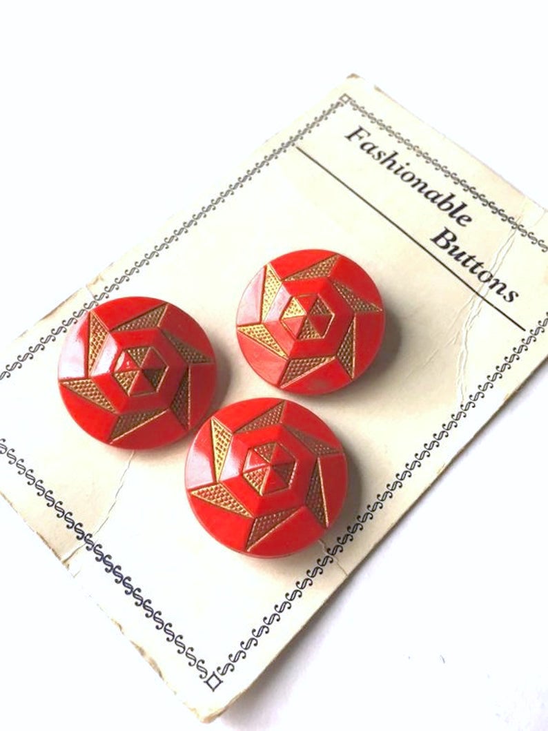 1930s Art Deco glass buttons