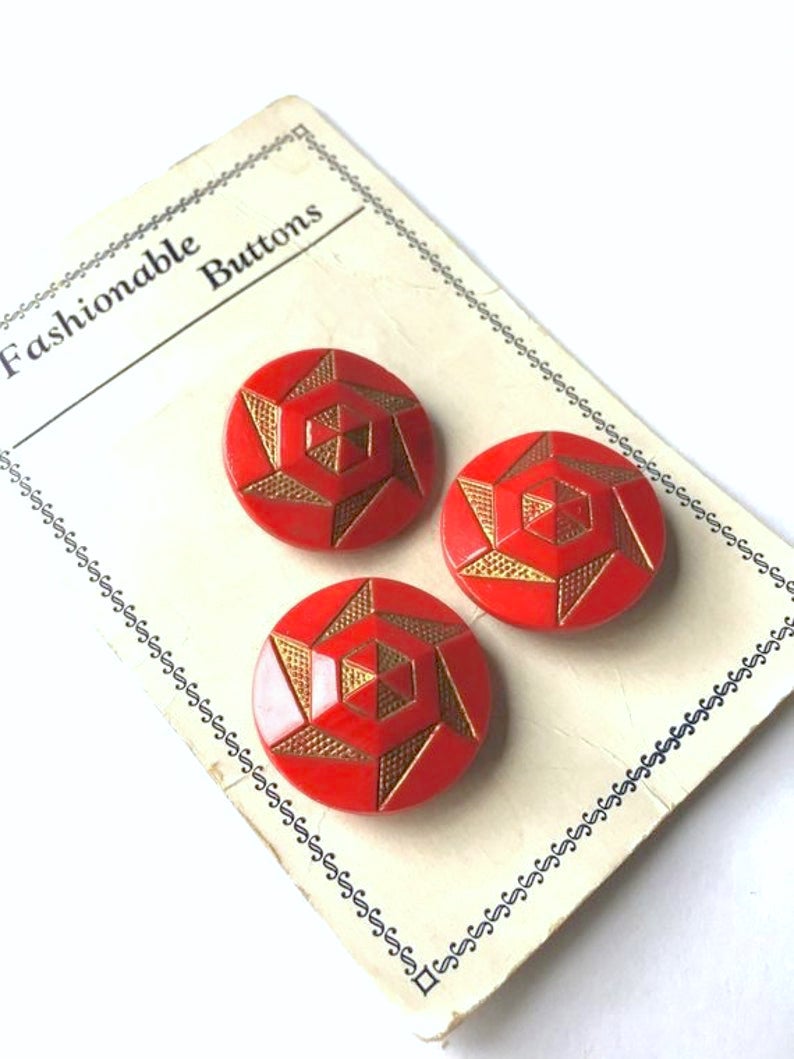1930s Art Deco glass buttons