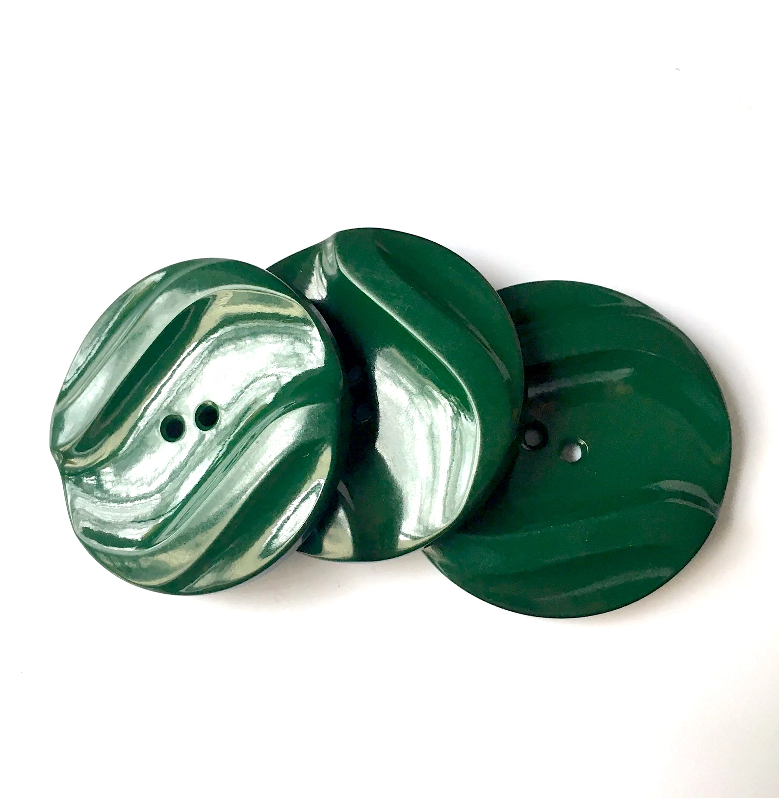 1930s green bakelite coat buttons