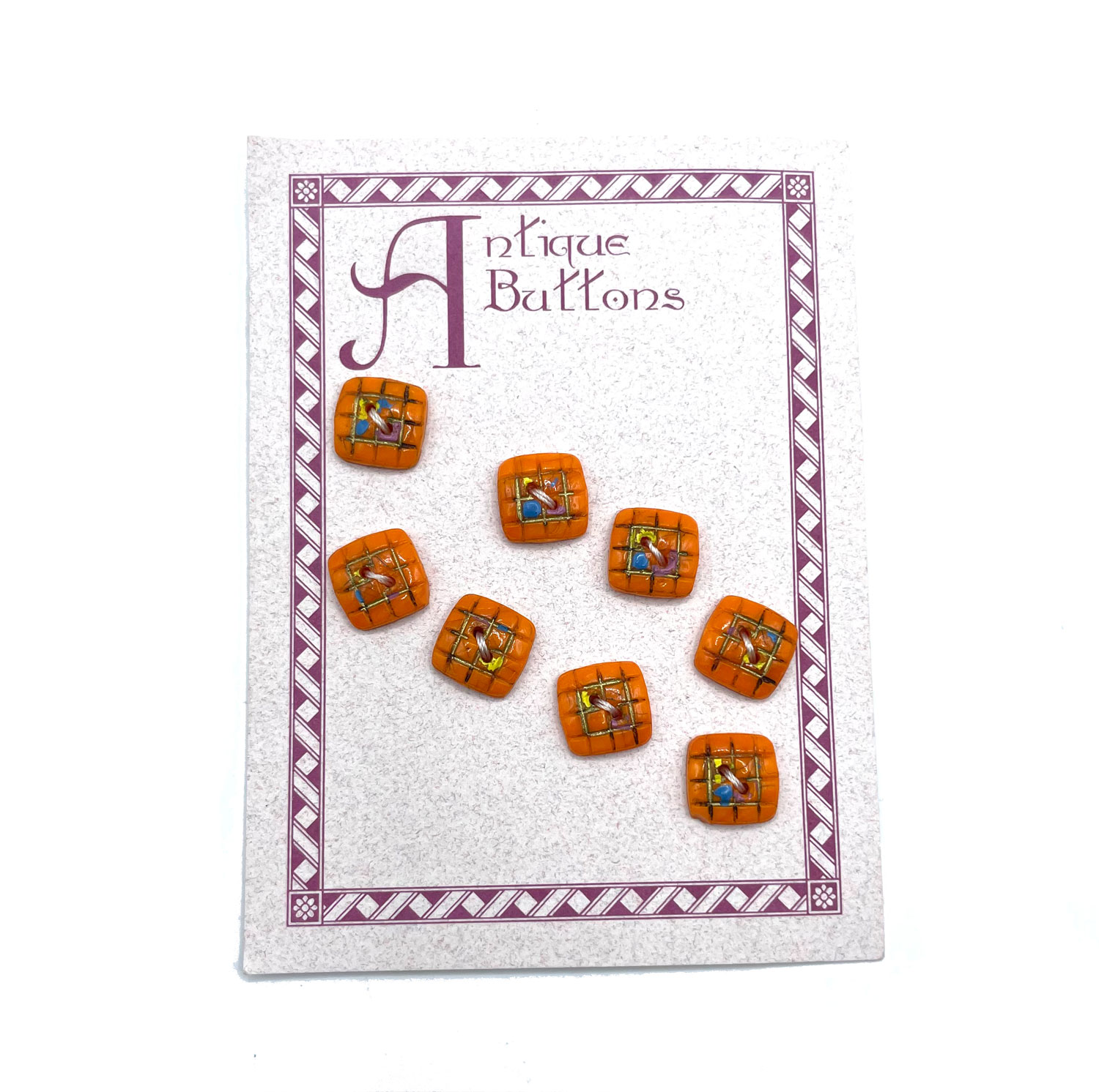 1920s Orange Glass Buttons