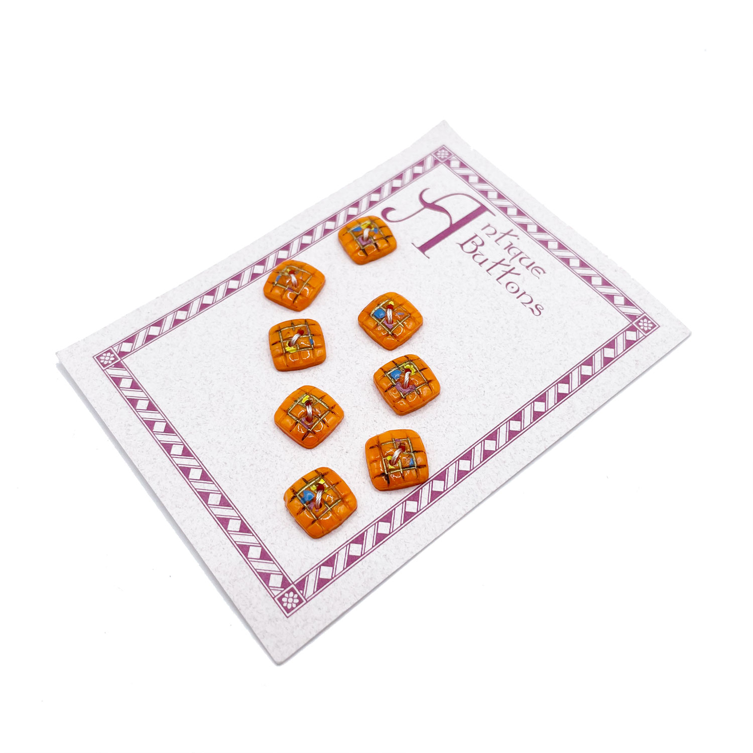 1920s Orange Glass Buttons