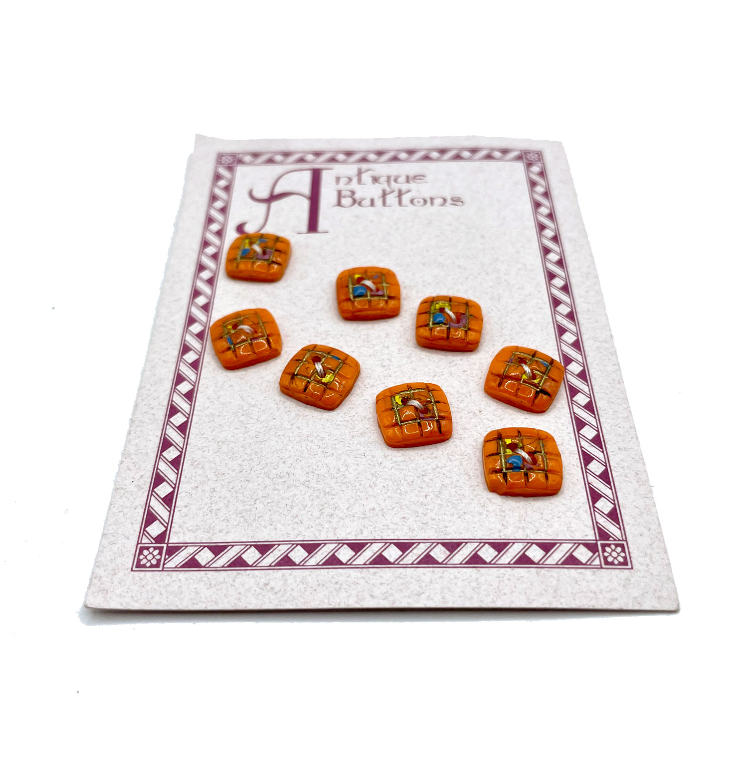 1920s Orange Glass Buttons