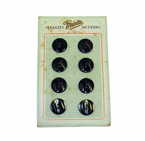 Set of 8 1930's black bakelite buttons