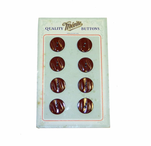 Set of 8 1930's brown bakelite buttons